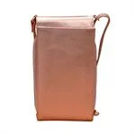 ILI 6321 ROSE METALLIC ACCORDION PHONE CROSSBODY INTERNATIONAL LEATHER INDUSTRIES