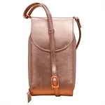 ILI 6321 ROSE METALLIC ACCORDION PHONE CROSSBODY INTERNATIONAL LEATHER INDUSTRIES