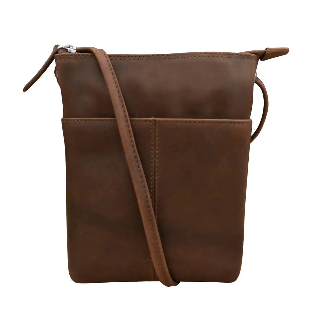 ILI 6662 RUSTIC BROWN MINI SAC CROSSBODY INTERNATIONAL LEATHER INDUSTRIES