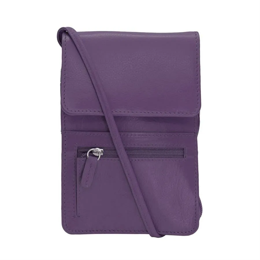 ili New York - RFID Crossbody Leather Organizer on a String- Small- 6827