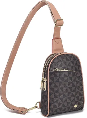 INICAT RFID Blocking Sling Bag Leather Crossbody Bags for Women Fanny Pack Cross Body for Woman Chest Bag for Travel 1.9L