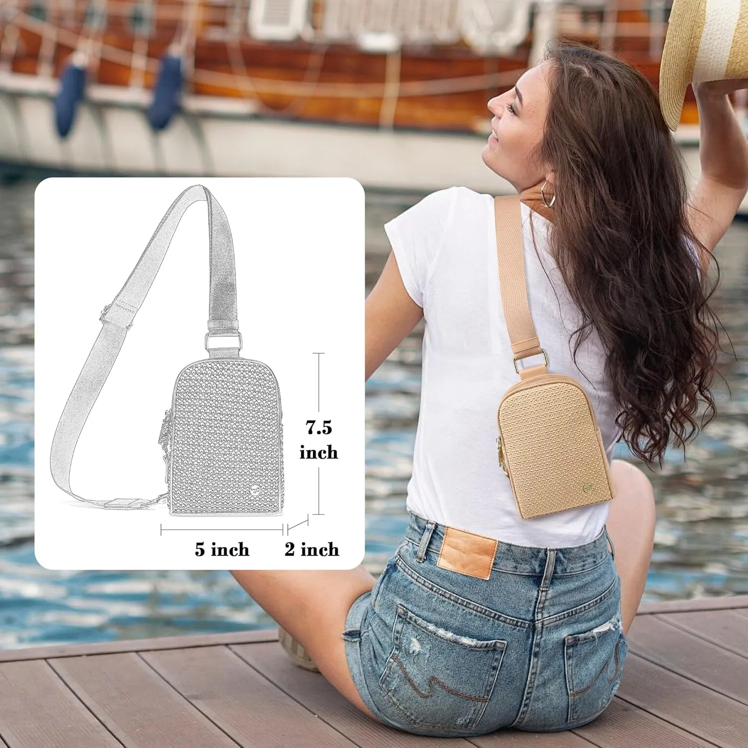 INICAT Summer Straw Bag Small Sling Beach Bag Crossbody Bags for Women