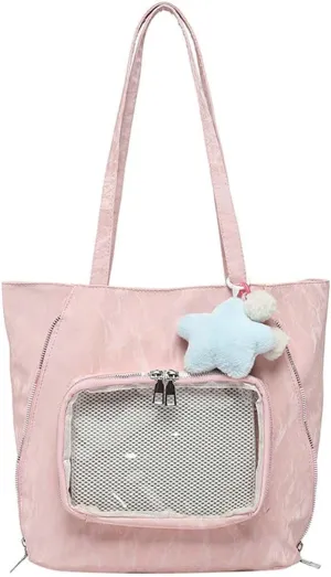 Itabag badge display bag with star pendant that can be carried on both shoulders, suitable for daily wear and fashion shows