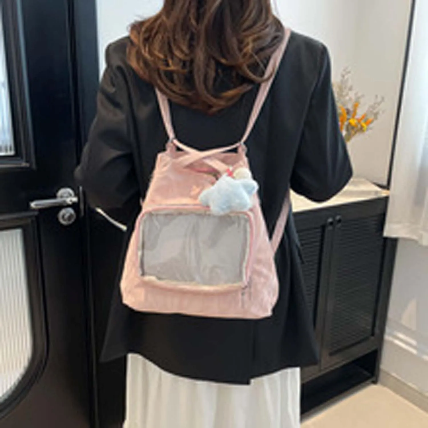 Itabag badge display bag with star pendant that can be carried on both shoulders, suitable for daily wear and fashion shows