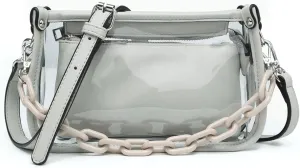 Jessica Vegan Clear Bag for Women Stadium Approved Crossbody Purses for Concerts Sports Events