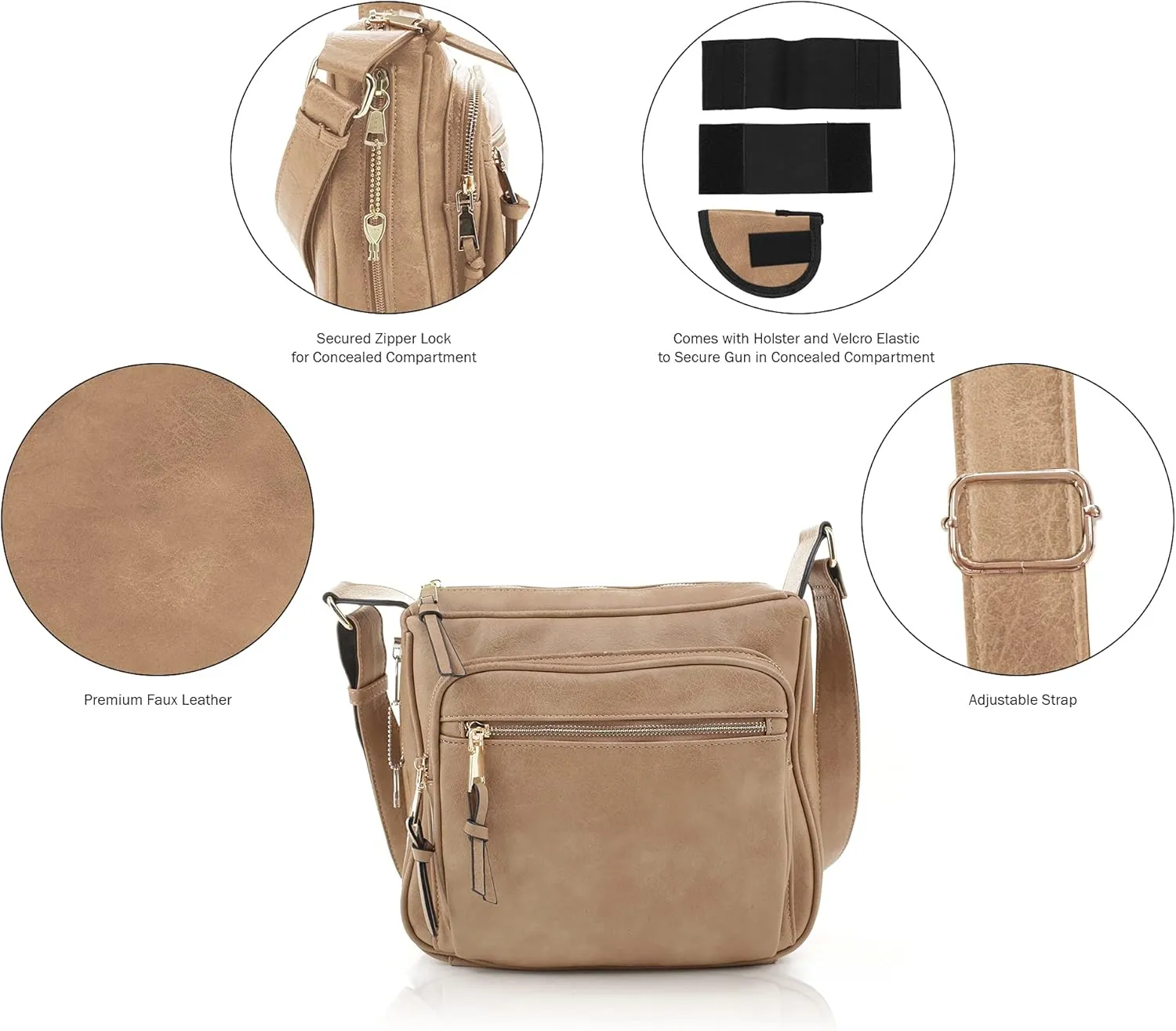 JESSIE & JAMES | Concealed Carry RFID Blocking Crossbody Purse for Women with Lock and Key