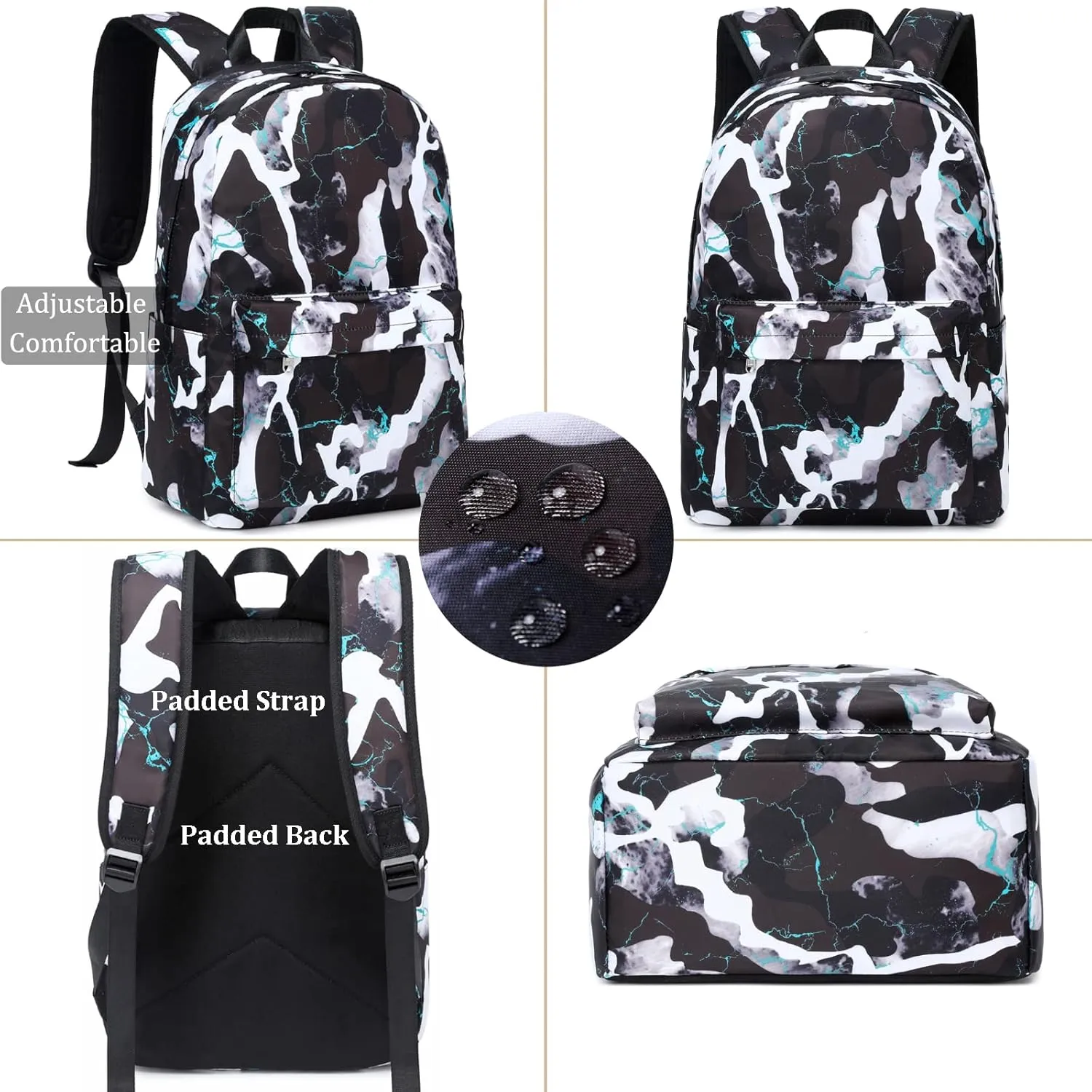 JIANYA Kids Backpack Boys Backpacks for School with Lunch Box Camo Elementary Back Pack Bookbags for boys