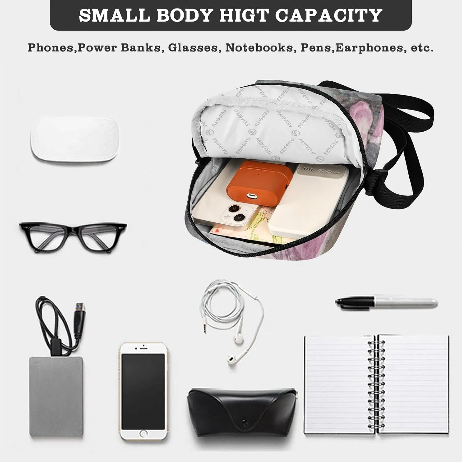 JIPONI Crossbody Bag Small Shoulder Bag Messenger Bag Purse for Women Men 01
