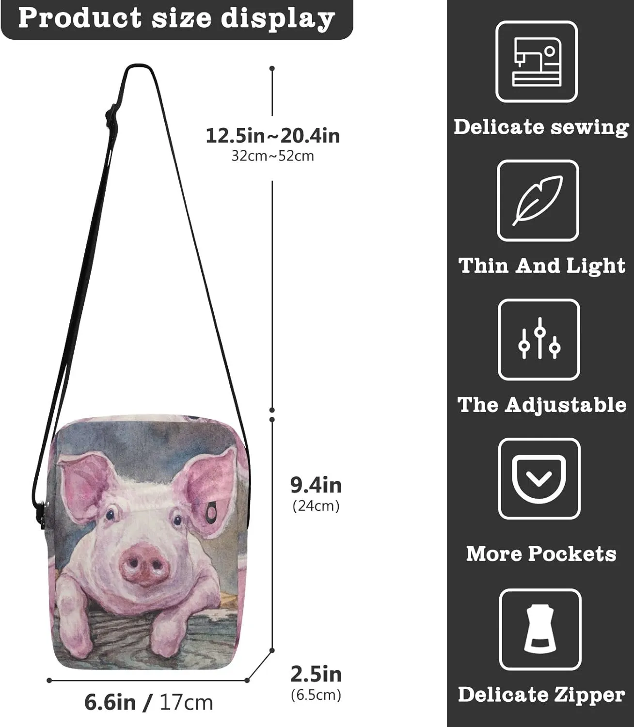 JIPONI Crossbody Bag Small Shoulder Bag Messenger Bag Purse for Women Men 01