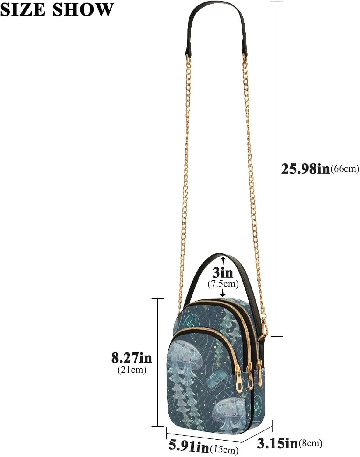 Joisal Women Crossbody Bags, Womens Shoulder Purse Triple Zip Handbags for Women, Cell Phone Purse Crossbody