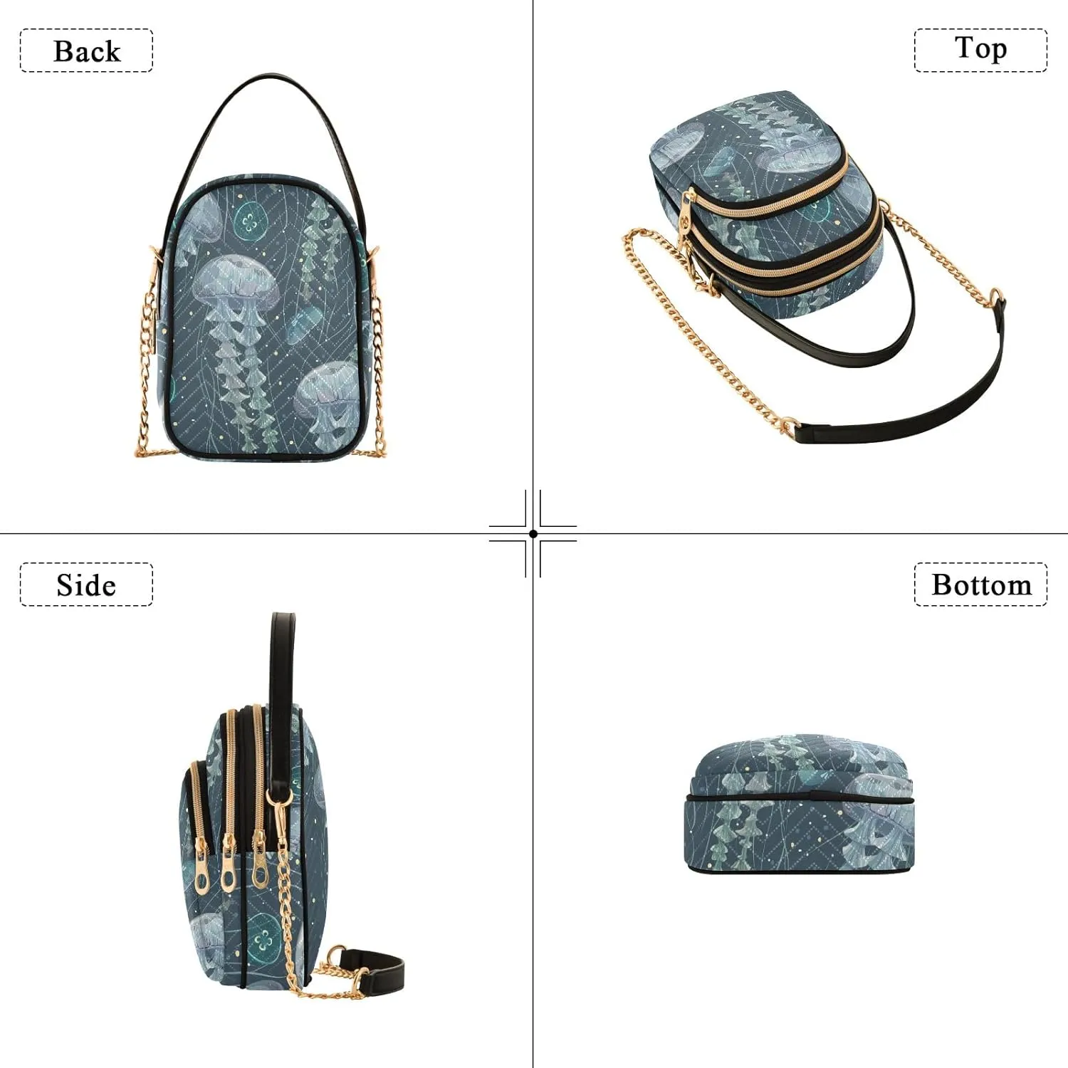 Joisal Women Crossbody Bags, Womens Shoulder Purse Triple Zip Handbags for Women, Cell Phone Purse Crossbody