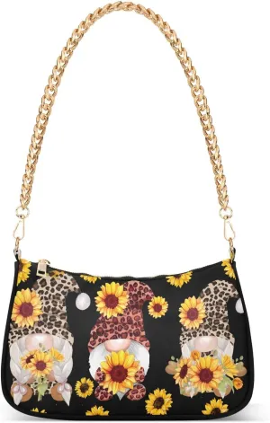 JSTEL Gnome Shoulder Purses for Women,Gnome Shoulder Bag Purse Womens Crescent Crossbody Bag