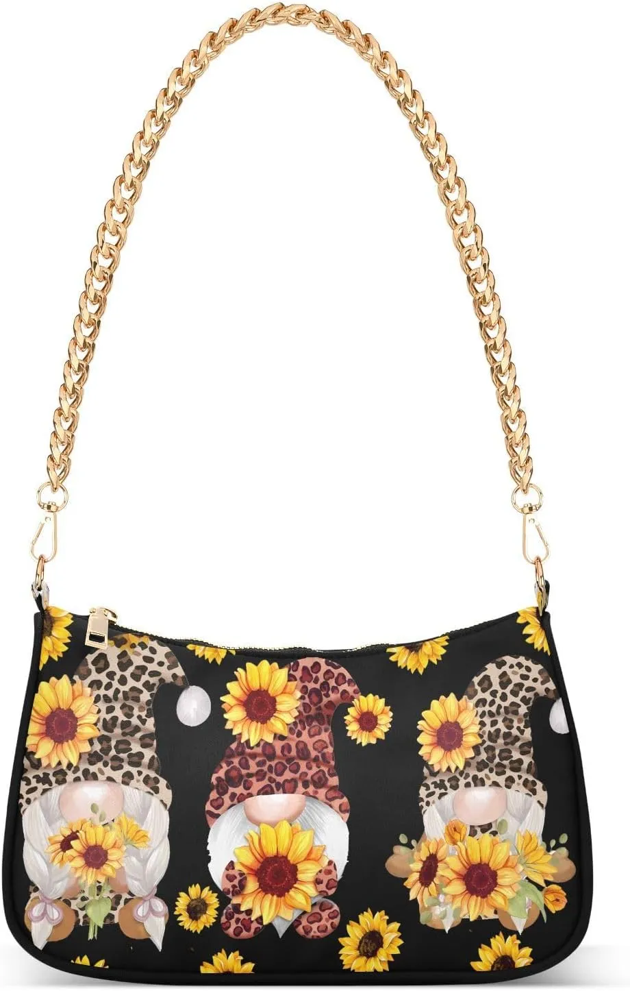 JSTEL Gnome Shoulder Purses for Women,Gnome Shoulder Bag Purse Womens Crescent Crossbody Bag