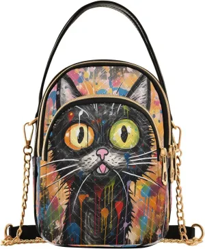 JSTEL Small Crossbody Bag for Women with Compartments,Long Gold Chain Crossbody Purse Polyester Phone Purse Wallet