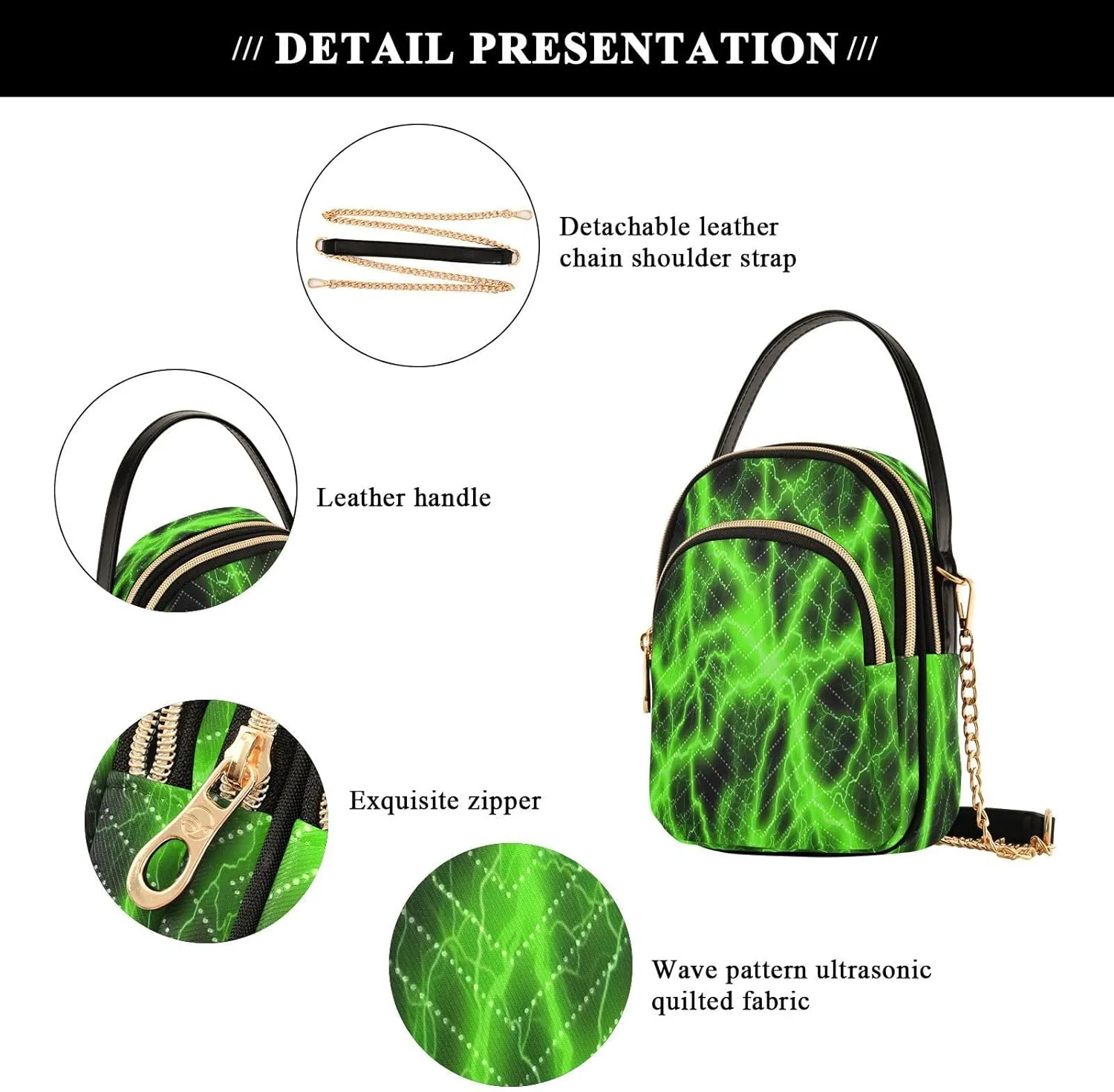 JSTEL Small Crossbody Bag for Women with Compartments,Long Strap Crossbody Purse Polyester Phone Purse Wallet