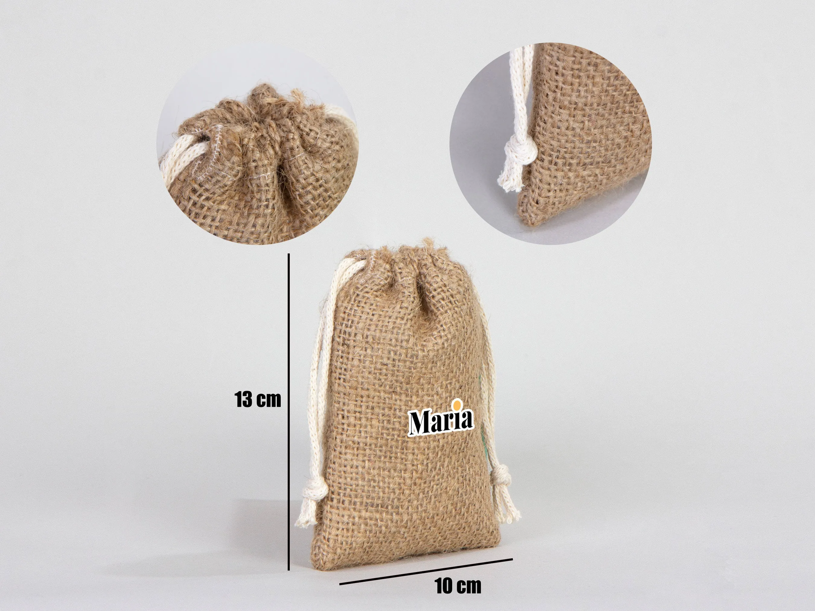 Jute drawstring Bag  4"W x 5"H (10 cm x 13 cm) - Custom Coffee Bag  - Packing Bag - Burlap Bags with Drawstring - 100% Natural Jute Bags - Stock Bag