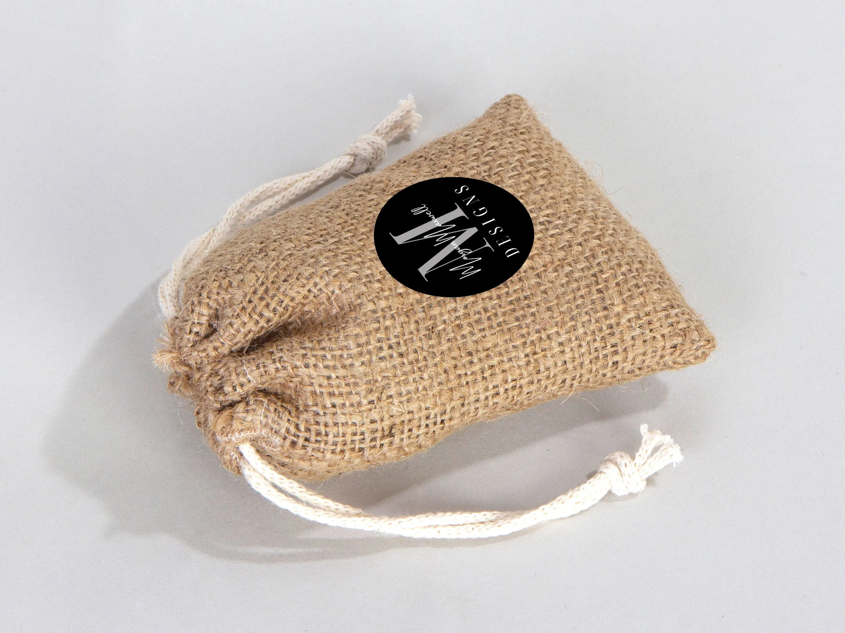 Jute drawstring Bag  4"W x 5"H (10 cm x 13 cm) - Custom Coffee Bag  - Packing Bag - Burlap Bags with Drawstring - 100% Natural Jute Bags - Stock Bag