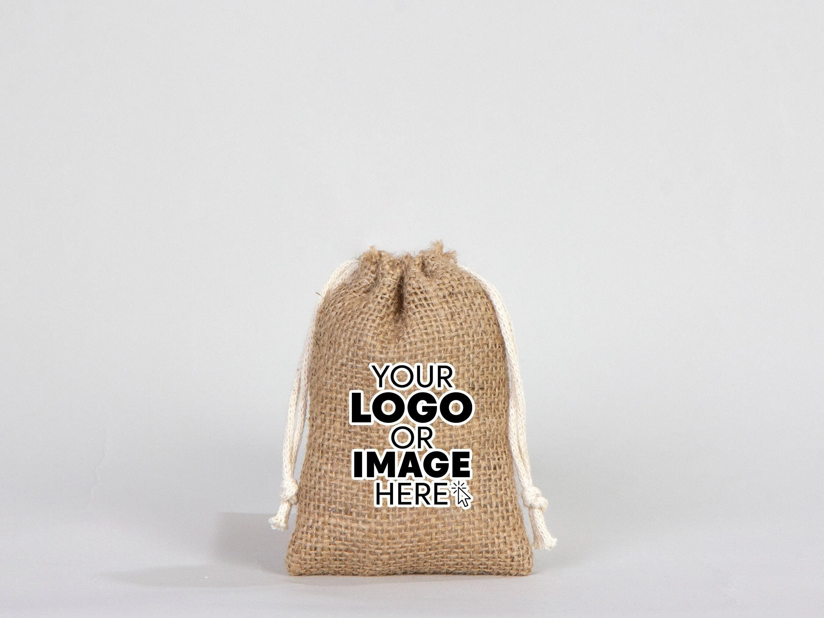Jute drawstring Bag  4"W x 5"H (10 cm x 13 cm) - Custom Coffee Bag  - Packing Bag - Burlap Bags with Drawstring - 100% Natural Jute Bags - Stock Bag