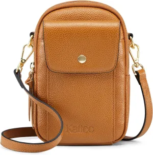 Kattee Small Leather Purses for Women, Crossbody Cell Phone Bags Shoulder Handbags with Card Slots, RFID Blocking
