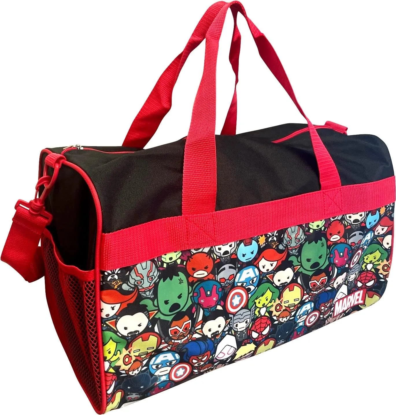 Kawaii Avengers 18" Carry-On Duffel Bag (Black-Red)