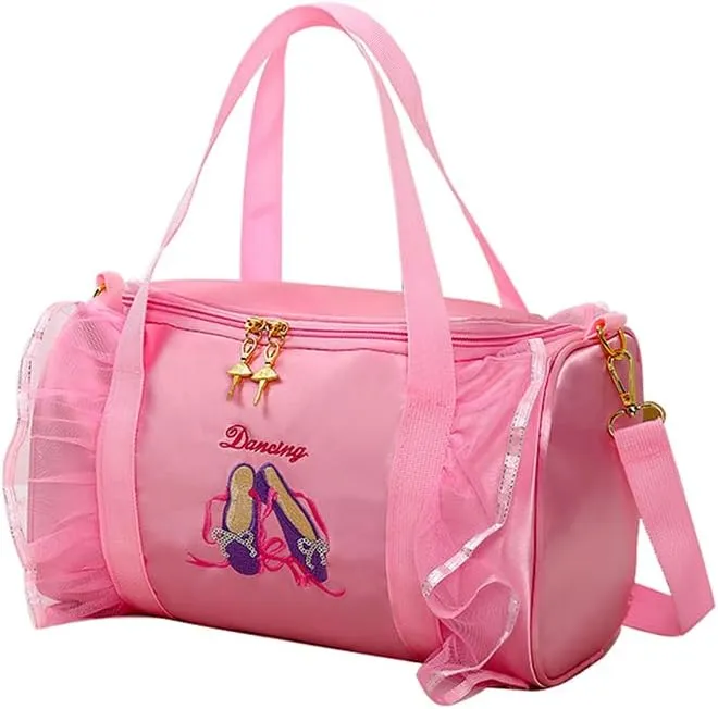 Kids Ballerina Dance Bag for Girls, Duffel is The Perfect Size for Ballet Class,Dance Recitals,Weekend Overnight, Short trips,Carry-on Size