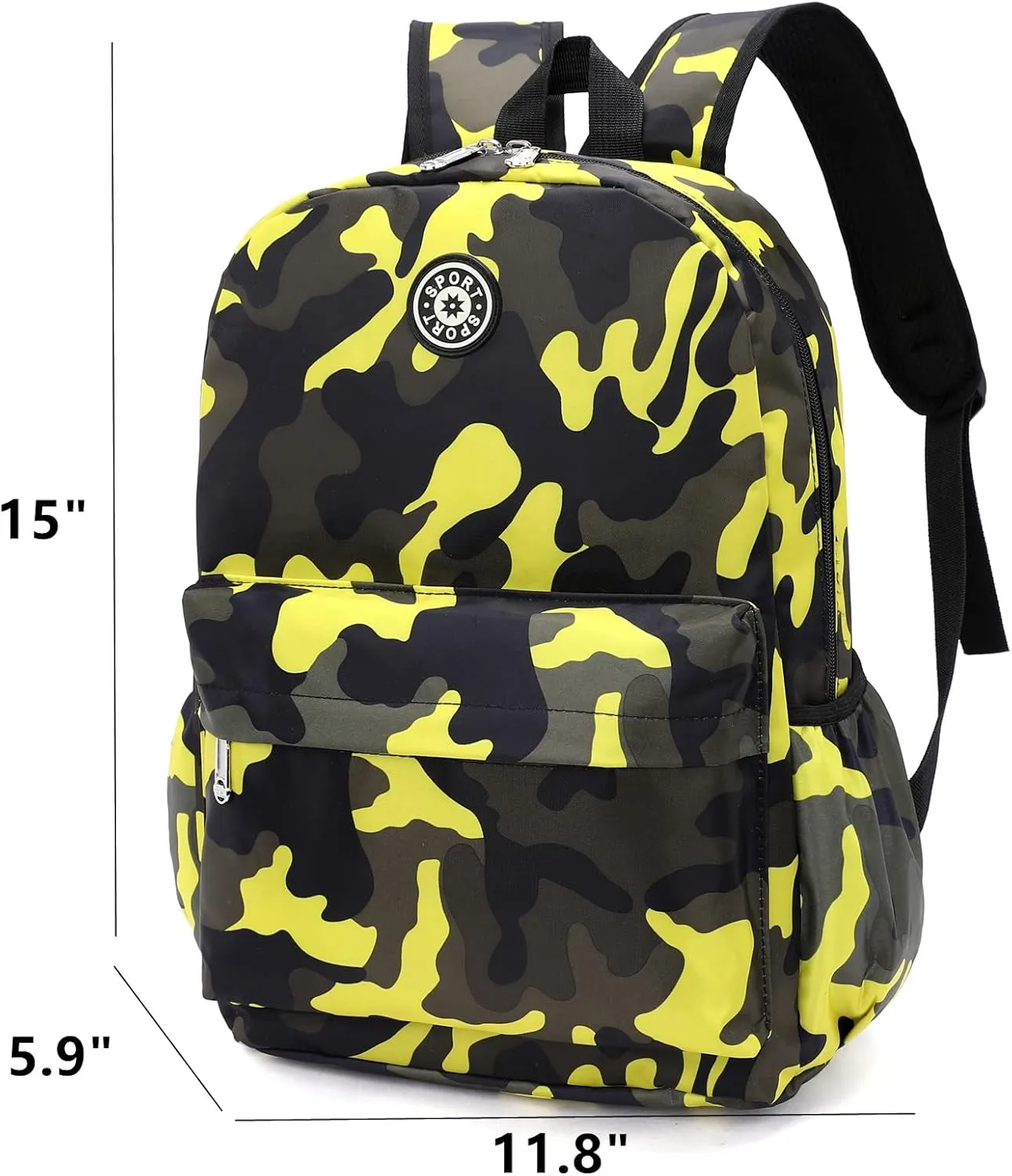 Kids School Backpacks for Boys Girls Elementary Kindergarten Camo School Bags Bookbags for Primary Preschool (Camouflage Yellow, Large)
