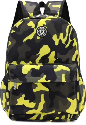 Kids School Backpacks for Boys Girls Elementary Kindergarten Camo School Bags Bookbags for Primary Preschool (Camouflage Yellow, Large)