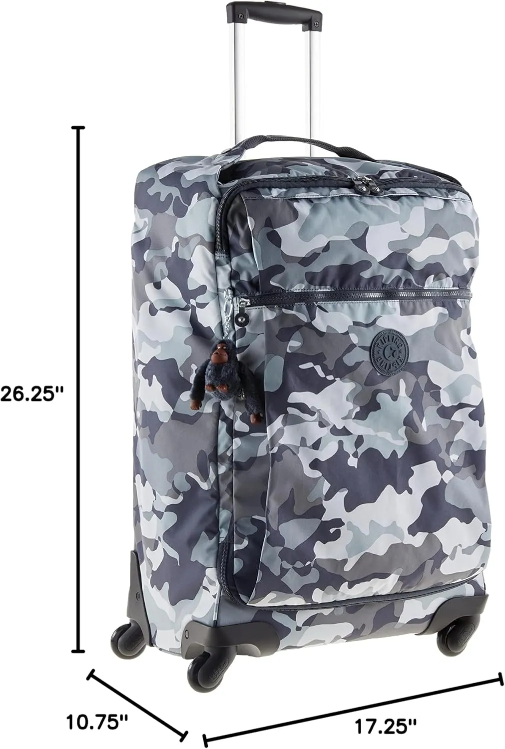 Kipling Women's Darcey Medium 26-Inch Softside Checked Rolling Luggage, 360 Degree Spinning Wheels