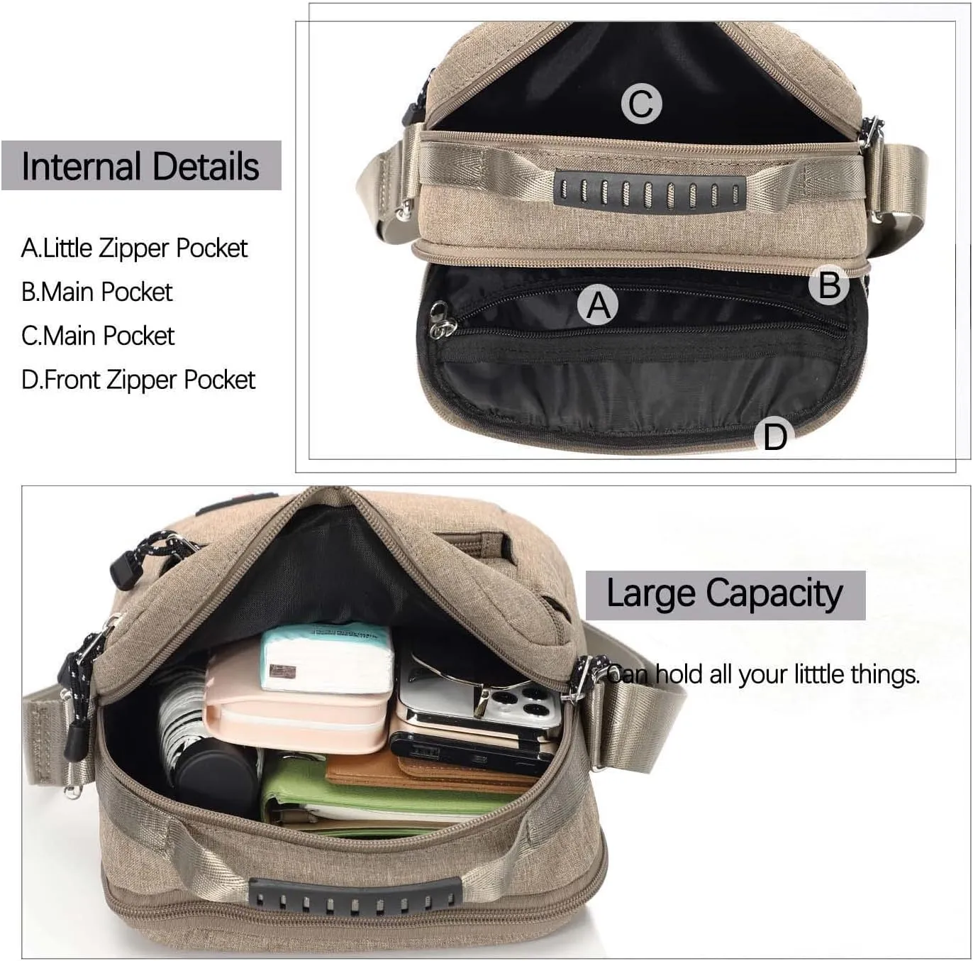 KL928 Men's Messenger Bag - Crossbody Shoulder Bags Travel Bag Man Purse Casual Sling Pack for Work Business