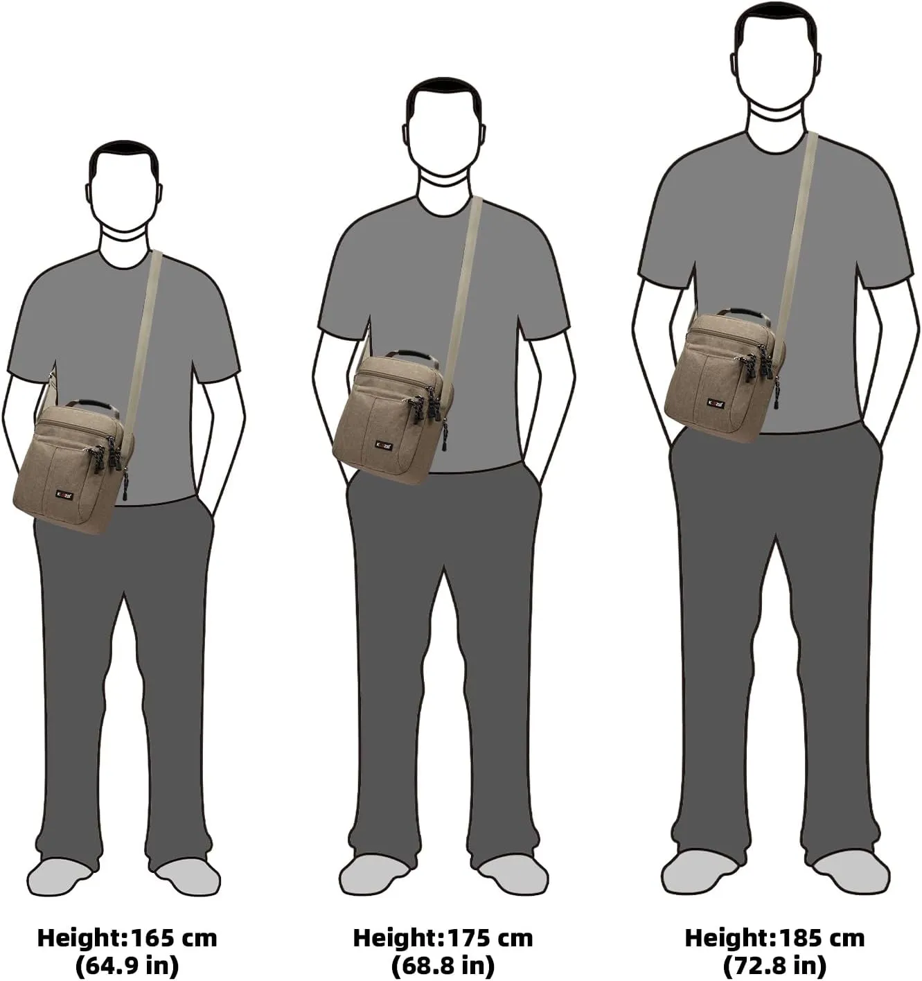KL928 Men's Messenger Bag - Crossbody Shoulder Bags Travel Bag Man Purse Casual Sling Pack for Work Business