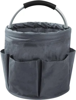 Klmnop Garden Tool Bag, Foldable Gardening Bags for Tools, Garden Tool Organizer with 6 Pockets, Garden Tote Bag for Indoor and Outdoor Use(Grey)