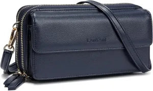 Lanyani RFID Crossbody Wallet Wristlet Purse with Phone Pocket For Women Vegan Leather