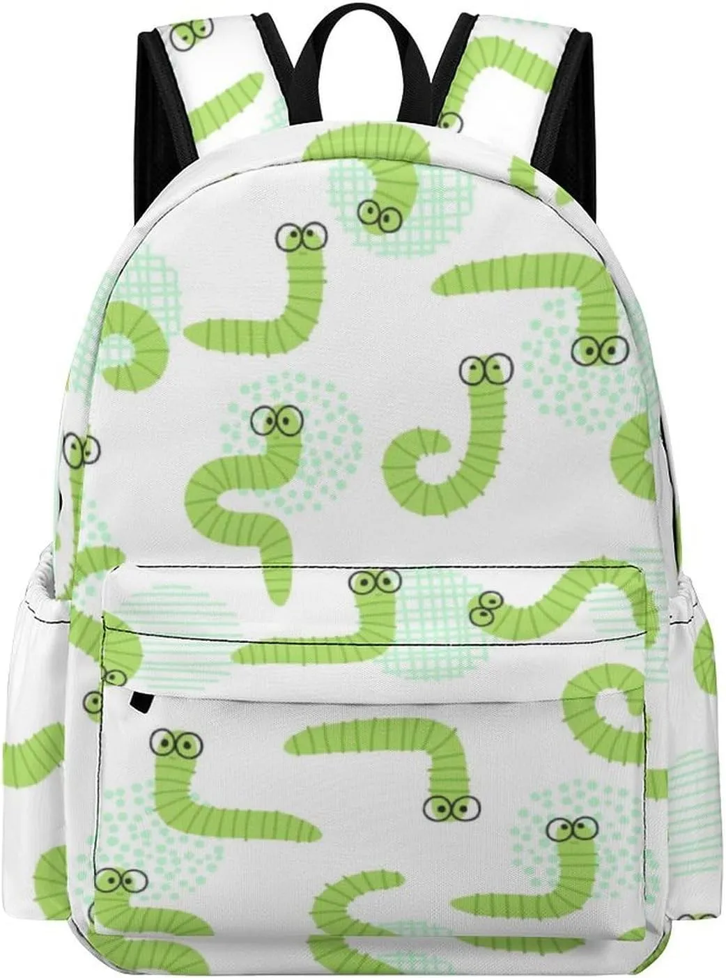 Laptop Backpack for Men Women Funny Green Caterpillar Travel Work Backpack with Compartment Large Capacity Daypack Business Work Bag