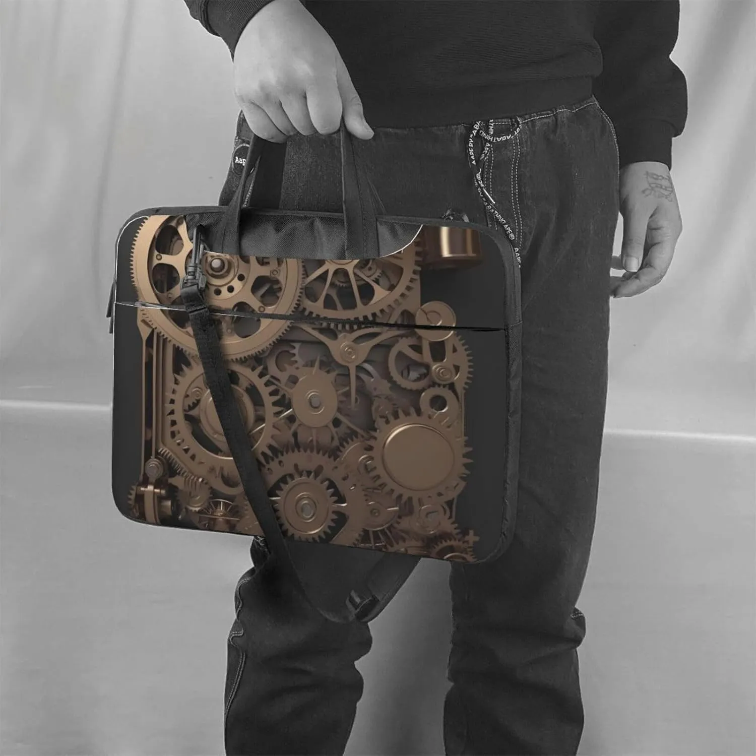 Laptop Bag 13-15.6 inch Laptop Shoulder Bag for Men Women Steampunk Mechanical Gears Computer Bag Messenger Bag for Work