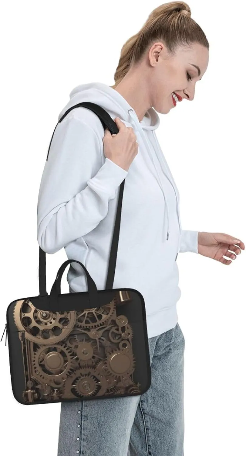 Laptop Bag 13-15.6 inch Laptop Shoulder Bag for Men Women Steampunk Mechanical Gears Computer Bag Messenger Bag for Work