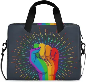 Laptop Bag Computer Bags Messenger Shoulder Bag Briefcase Rainbow Fist Pride for Business Office Work