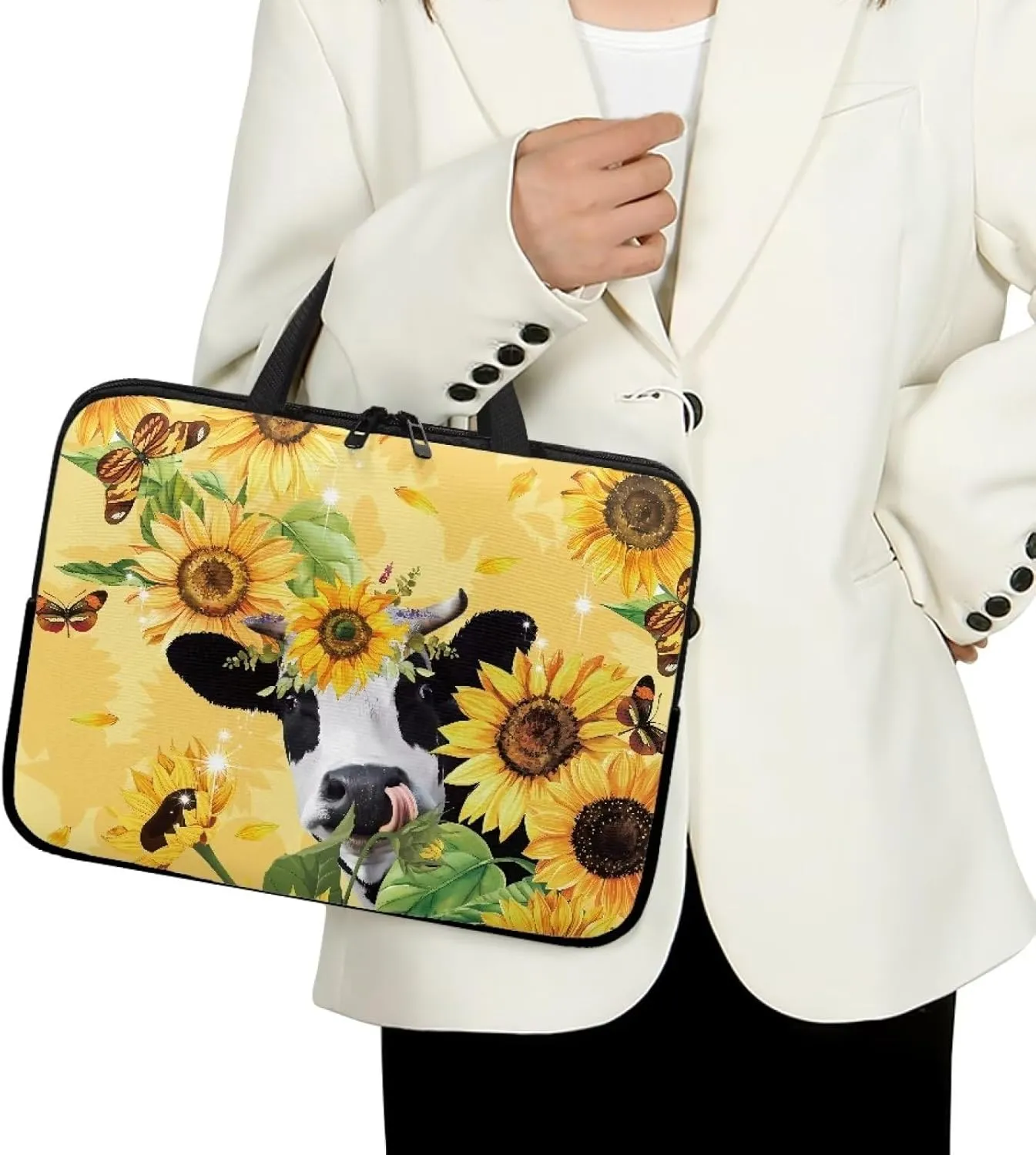 Laptop Bag Sleeve Computer Protective Case Tablet Carrying Cover with Handle Tote Bags for Work Zipper Handbag
