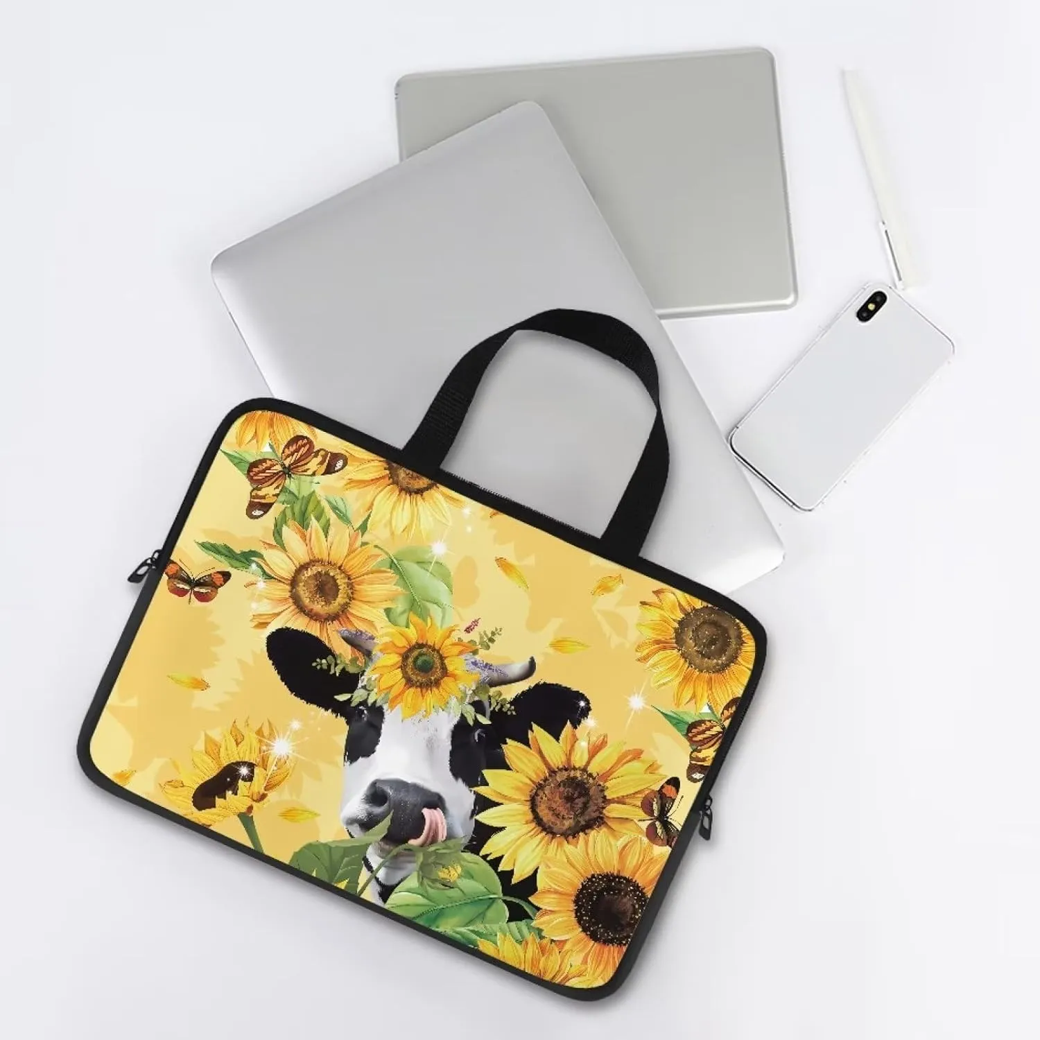 Laptop Bag Sleeve Computer Protective Case Tablet Carrying Cover with Handle Tote Bags for Work Zipper Handbag