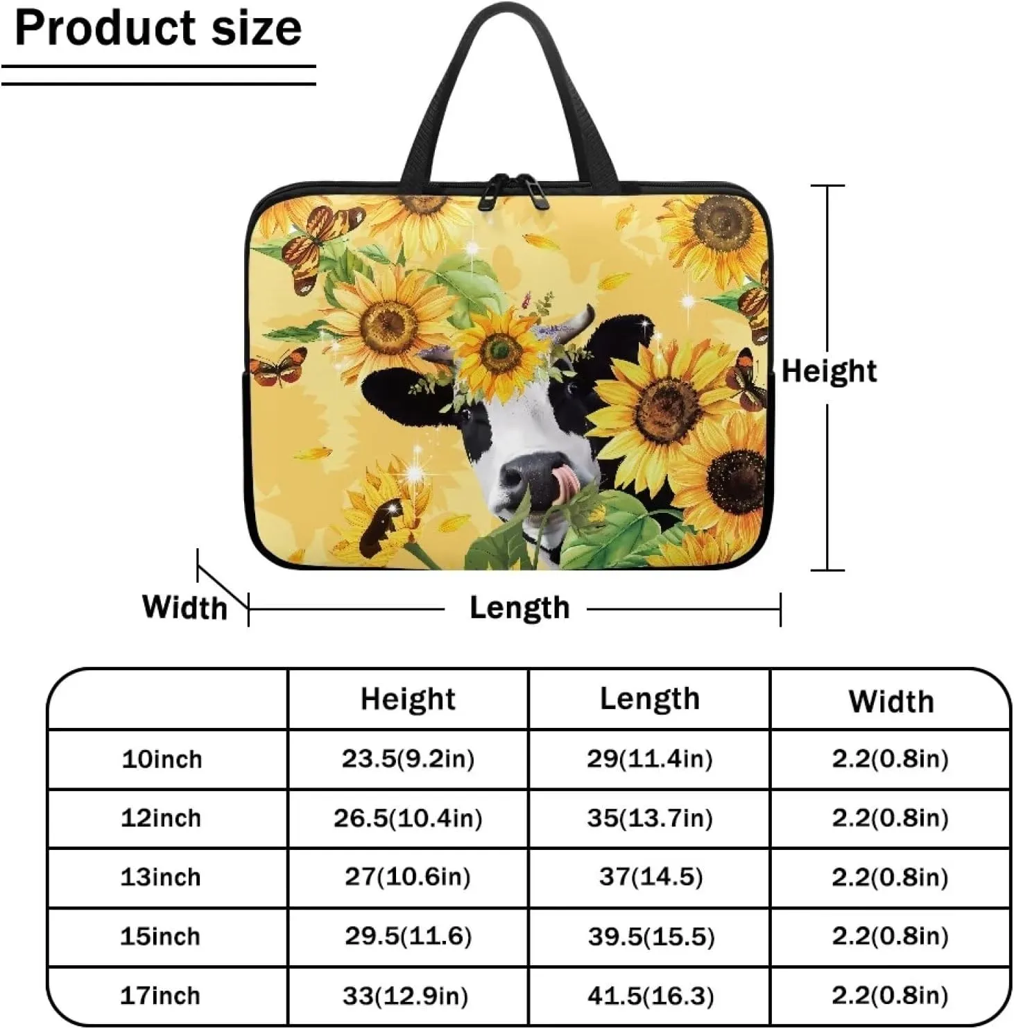Laptop Bag Sleeve Computer Protective Case Tablet Carrying Cover with Handle Tote Bags for Work Zipper Handbag