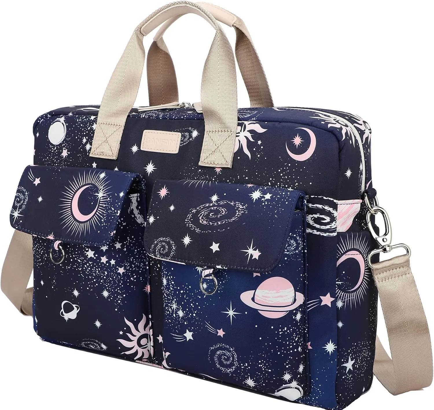 Laptop Briefcase, Water Repellent Multi-Functional Laptop Shoulder Messenger Case Bag (13 inch-14 inch, SLB-9)