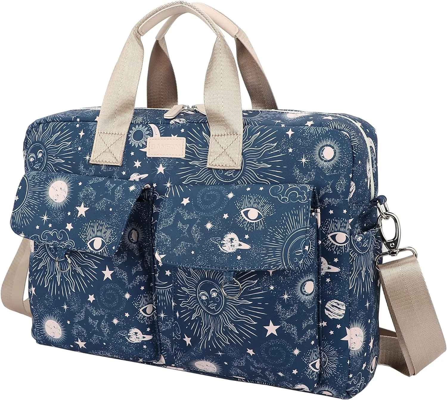 Laptop Briefcase, Water Repellent Multi-Functional Shoulder Messenger Case Bag For MacBook Pro 15 inch and 16 inch-16 inch Laptop(Sol de Mayo)