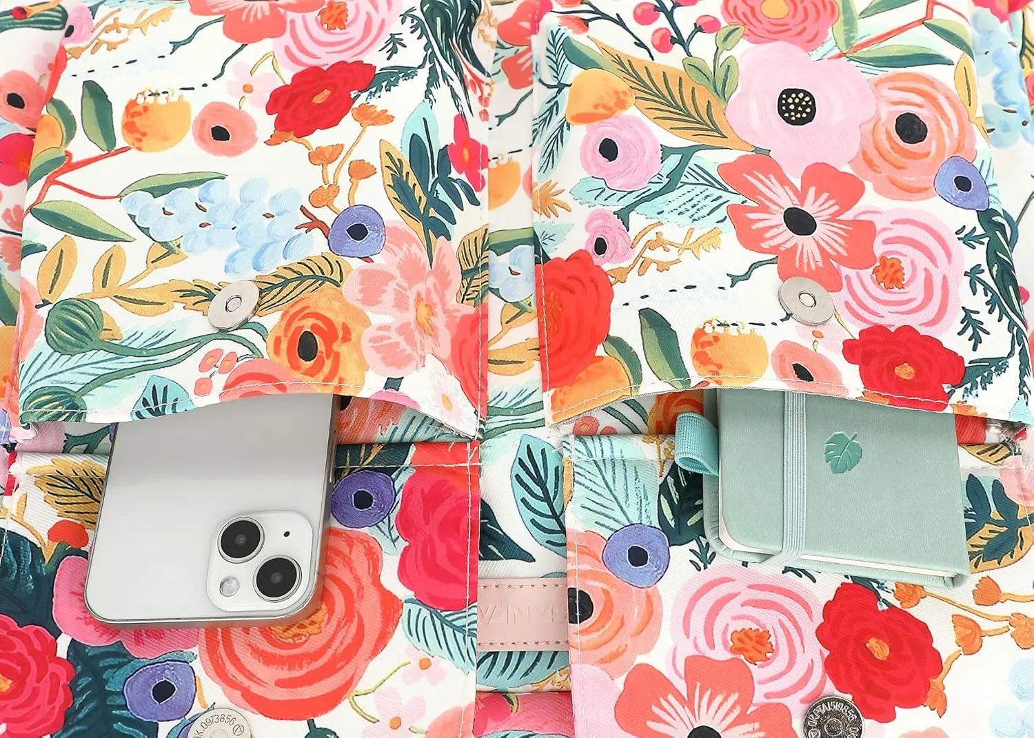 Laptop Briefcase, Water Repellent Multi-Functional Shoulder Messenger Case Bag For MacBook Pro 15 inch and 16 inch - Watercolor Flowers