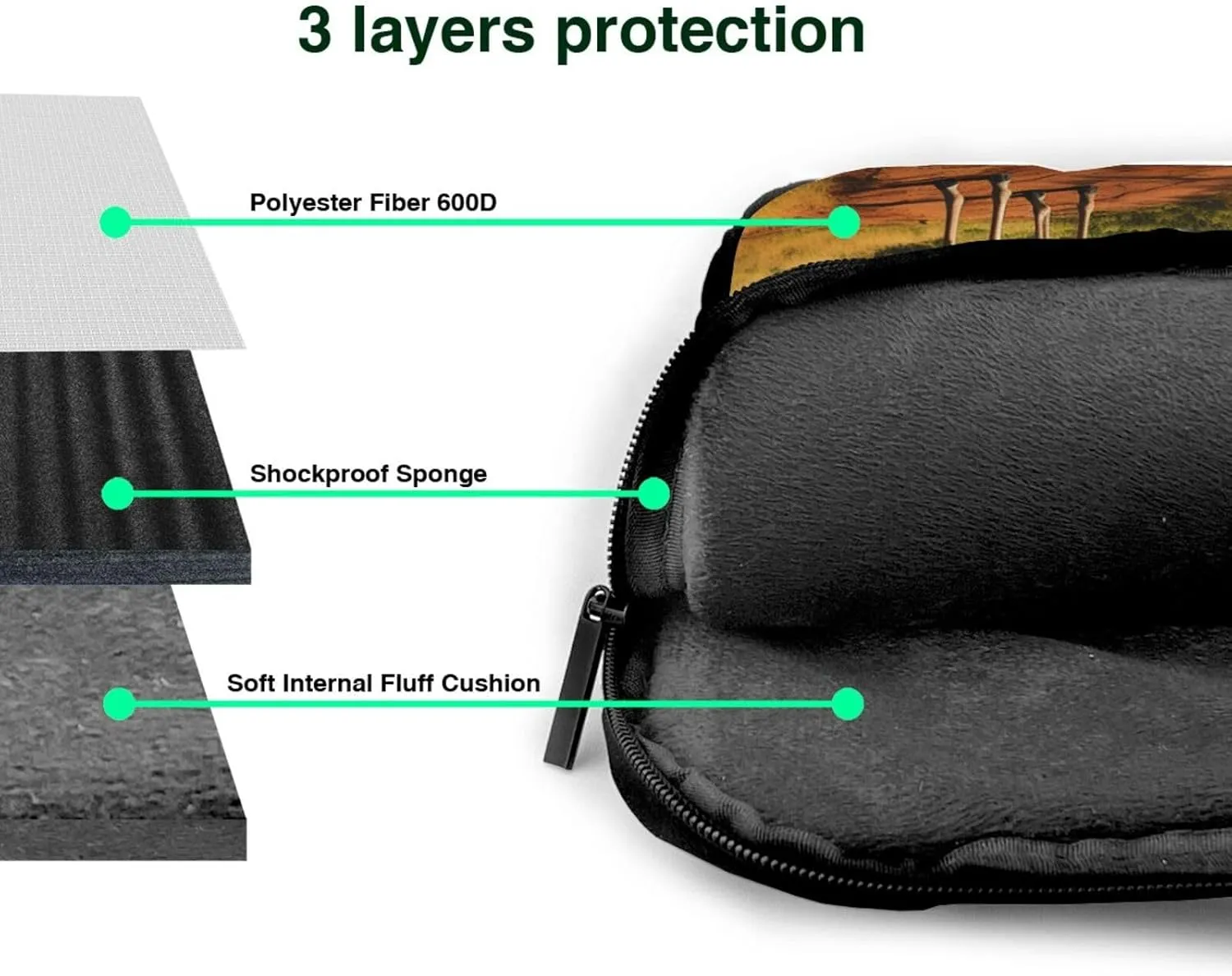 Laptop Case Sleeve 15.6 inch Laptop Sleeve African Nile River Giraffe Carrying Case Shockproof Laptop Case for Men Women