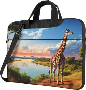 Laptop Case Sleeve 15.6 inch Laptop Sleeve African Nile River Giraffe Carrying Case Shockproof Laptop Case for Men Women