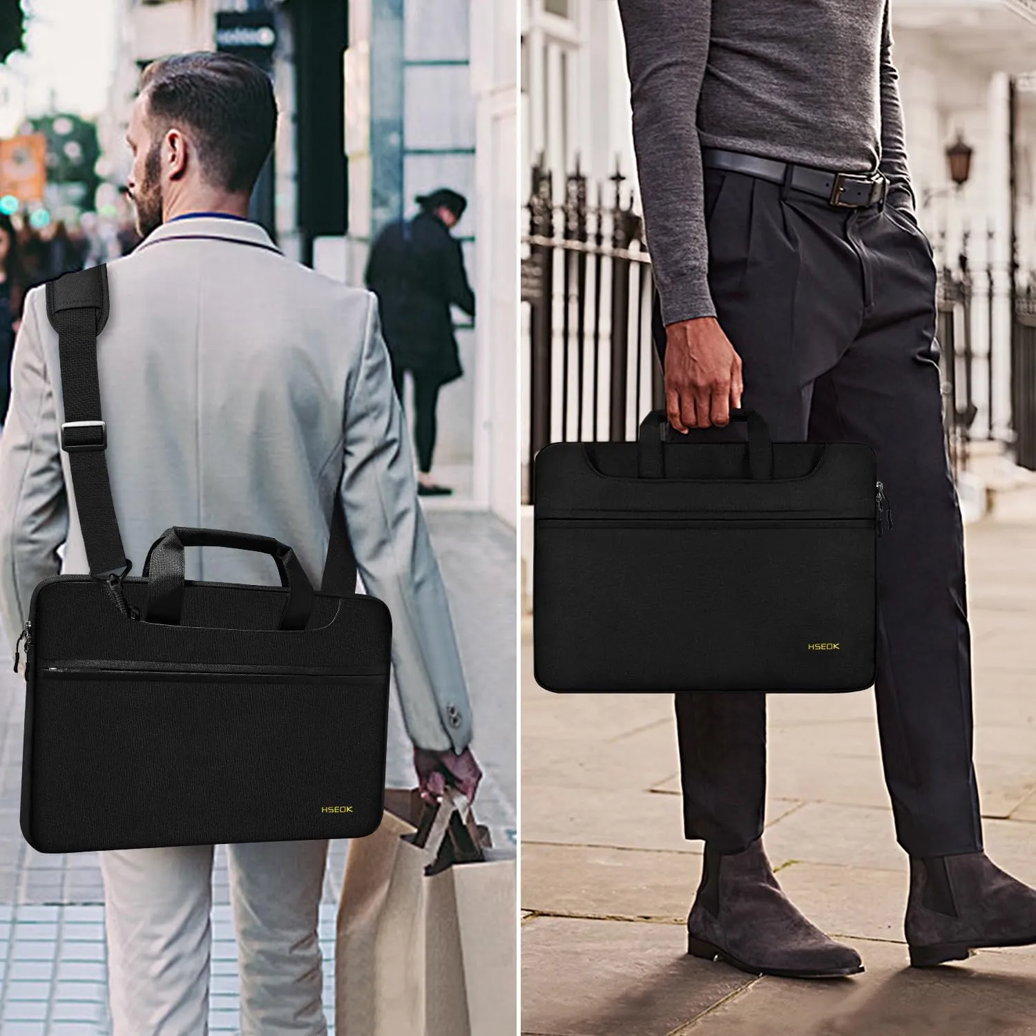 Laptop Shoulder Bag 13 13.3 14 Inch Case Compatible with MacBook Pro 14 2025-2021 M4/M3/M2/M1, Mac Air/pro 13-13.3 Inch and Most Popular 13-14 Notebooks,Spill-Resistant Briefcase, Black