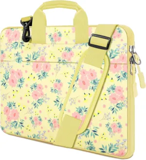 Laptop Shoulder Bag 13 13.3 14 Inch Case Compatible with MacBook Pro 14 2025-2021 M4/M3/M2/M1, Mac Air/pro 13-13.3 Inch and Most Popular 13-14 Notebooks,Spill-Resistant Briefcase,Daisy Beige