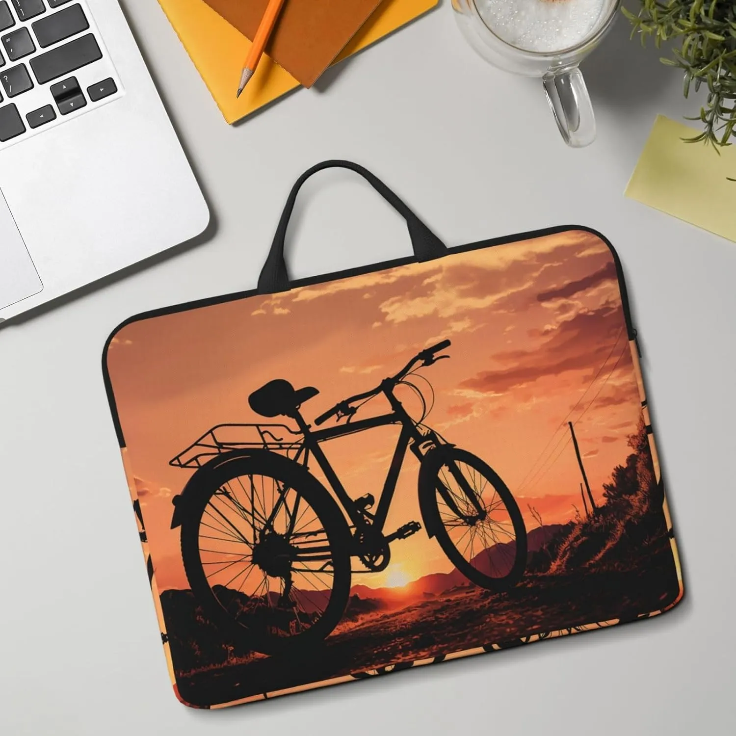 Laptop Shoulder Bag Messenger Bag Seaside Town Laptop Bag Computer Bag for Men Women