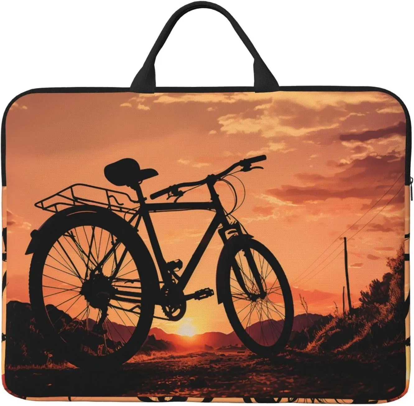 Laptop Shoulder Bag Messenger Bag Seaside Town Laptop Bag Computer Bag for Men Women