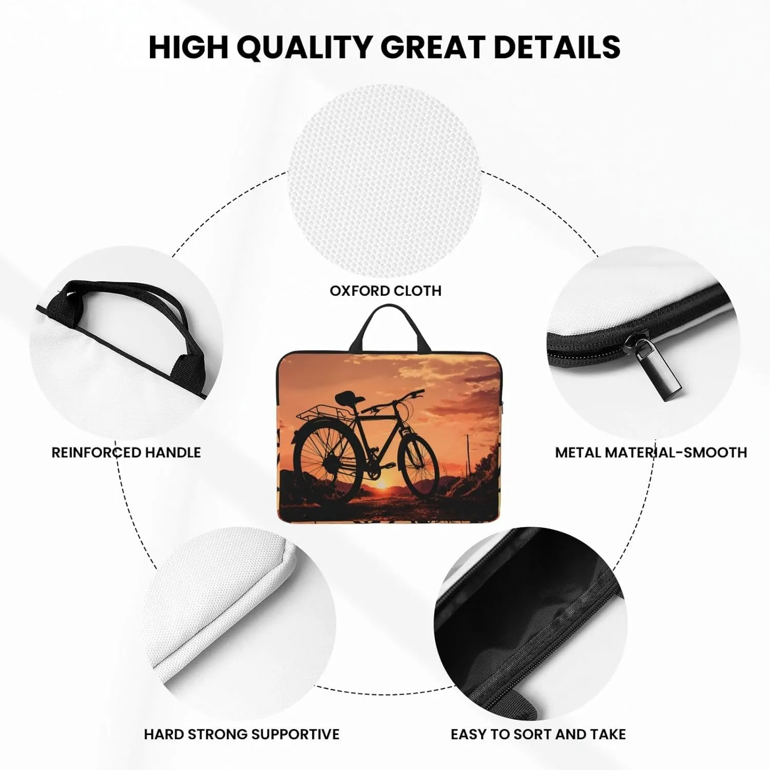 Laptop Shoulder Bag Messenger Bag Seaside Town Laptop Bag Computer Bag for Men Women