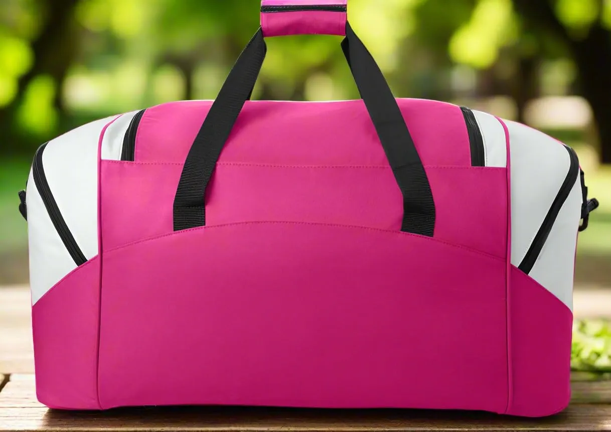 LARGE Arkansas Razorbacks Duffel Bag University of Arkansas Suitcase or Gym Bag For Men Or Her (Arkansas Logo, Pink)
